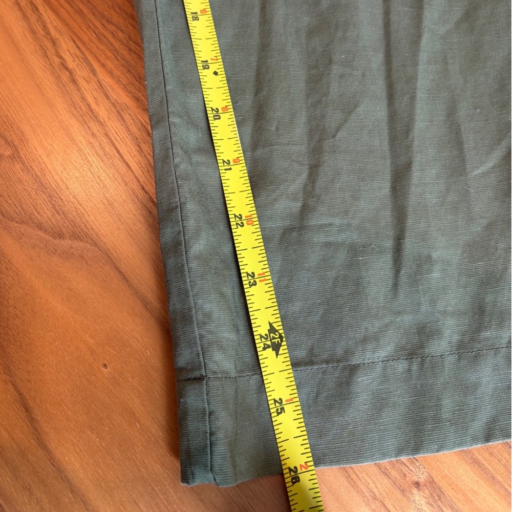 Uniqlo Linen Blend Jumpsuit Womens L Olive Green Wide Leg Minimalist Summer Boho - Picture 6 of 7